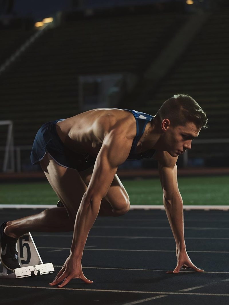 Sprinter on the blocks