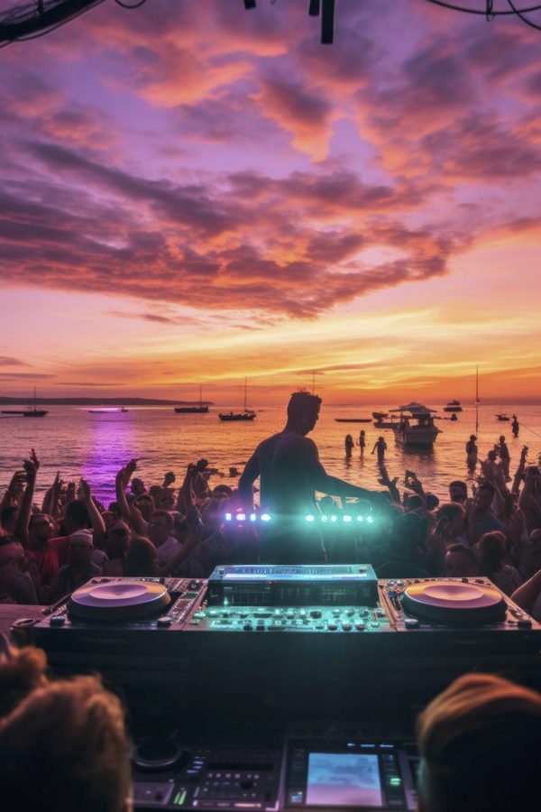 DJ playing to a festival crowd