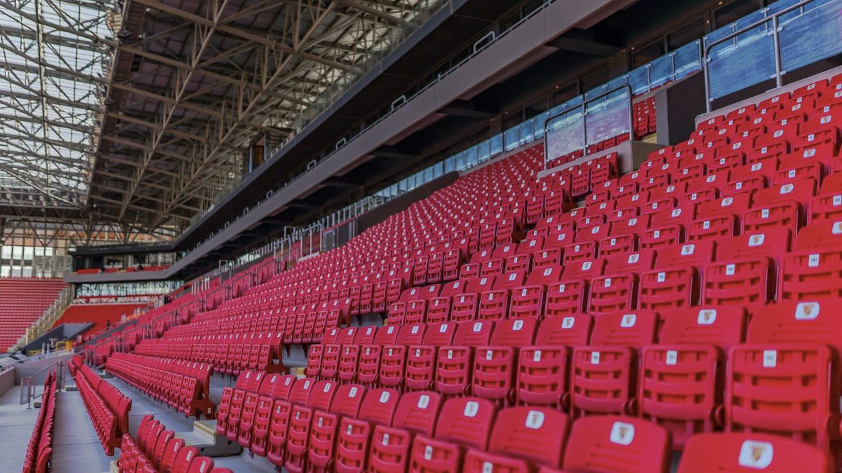 Empty stadium seating