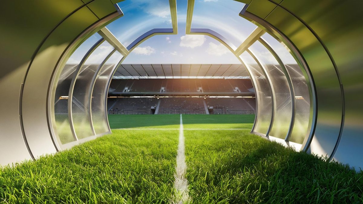 Stadium tunnel onto the pitch