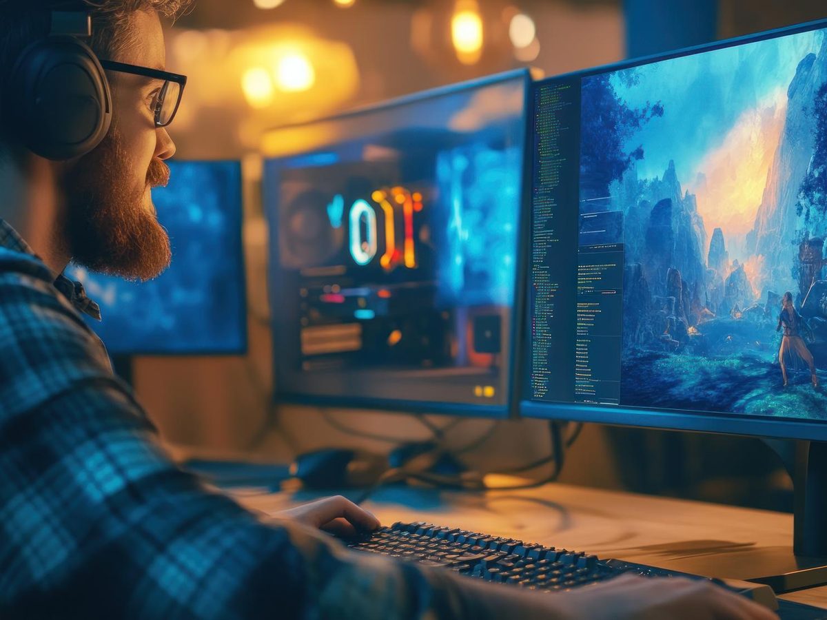 Game developer at work